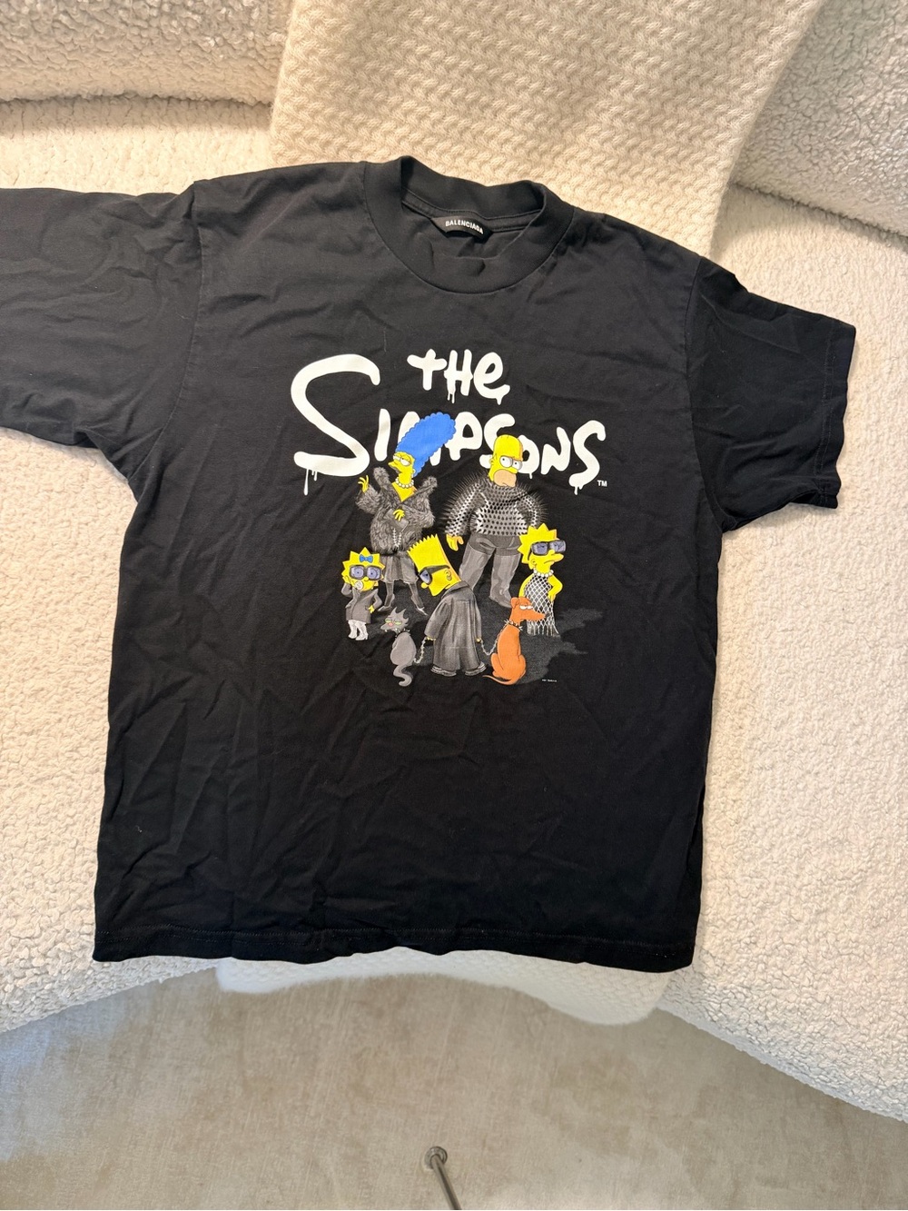 Balenciaga Black The Simpsons Graphic Tee - Kids